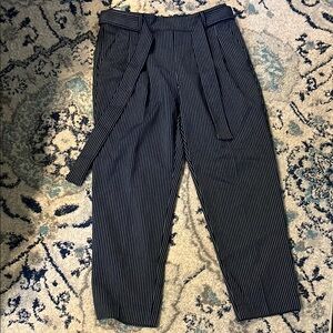 LOFT Pinstriped Pants with Tapered Leg